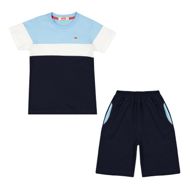 ست تیشرت و شلوارک پسرانه مادر مدل فاستر رنگ آبی