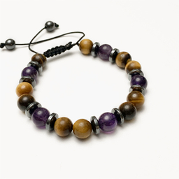 دستبند اسپرت مدل آمتیست و چشم ببر سورا کد B005