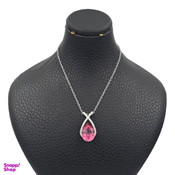 گردنبند نقره زنانه طرح سواروسکی کد swar44 رنگ صورتی