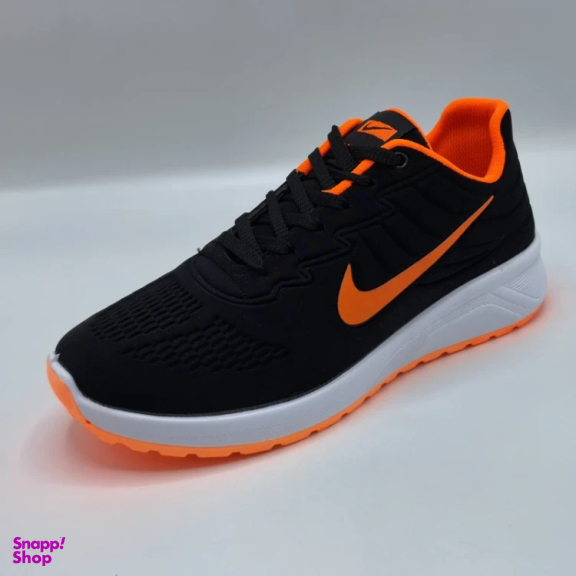 کفش پیاده روی مردانه طرح نایکی مدل شیکاگو رنگ مشکی نارنجی