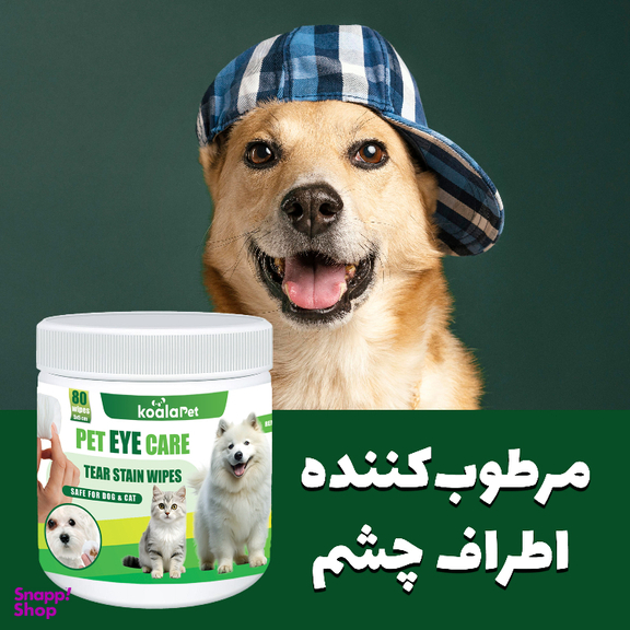 دستمال مرطوب و سواب مرطوب سگ و گربه مخصوص اطراف چشم کوالاپت مدل EYE02 بسته ۲ عددی