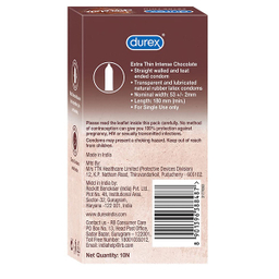 کاندوم دورکس مدل Extra Thin intense chocolate بسته 10 عددی