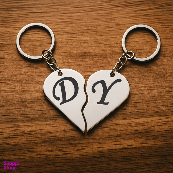 جاکلیدی گیلواره زراوشان مدل قلب دو تکه حرف D Y