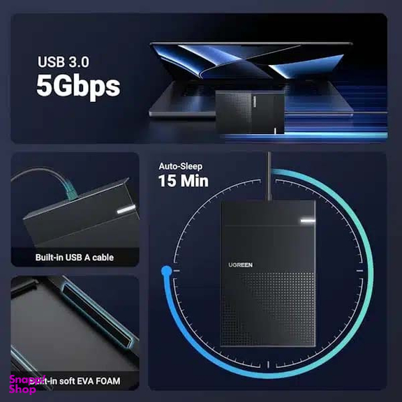 باکس هارد 2.5 اینچ HDD/SSD USB 3.0 یوگرین مدل CM471