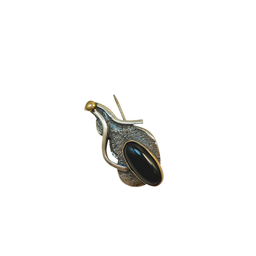 گل سینه نقره 925 عیار زنانه طرح بیضی کد 45011 GLSN