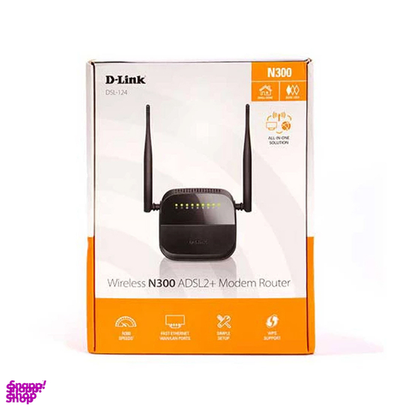 مودم روتر ADSL2 Plus بی سیم N300 دی لینک مدل DSL-124 New