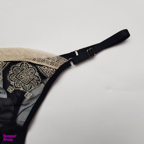 ست شورت و سوتین زنانه برتا مدل توری کد 4020VG رنگ مشکی