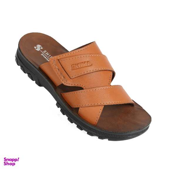 دمپایی مردانه شیما مدل سحاب رنگ عسلی