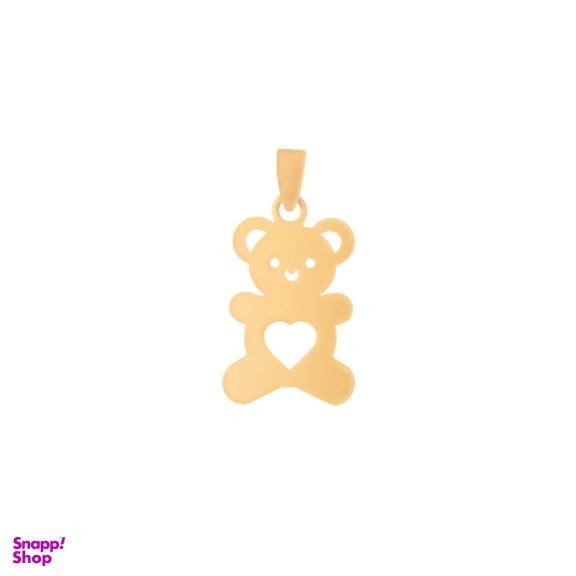 پلاک گردنبند طلا 18 عیار دخترانه درگونه مدل خرس و قلب