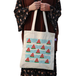 ساک خرید ترمه طراحان ایده مدل پترن هندوانه یلدا کد cfp2080 - L