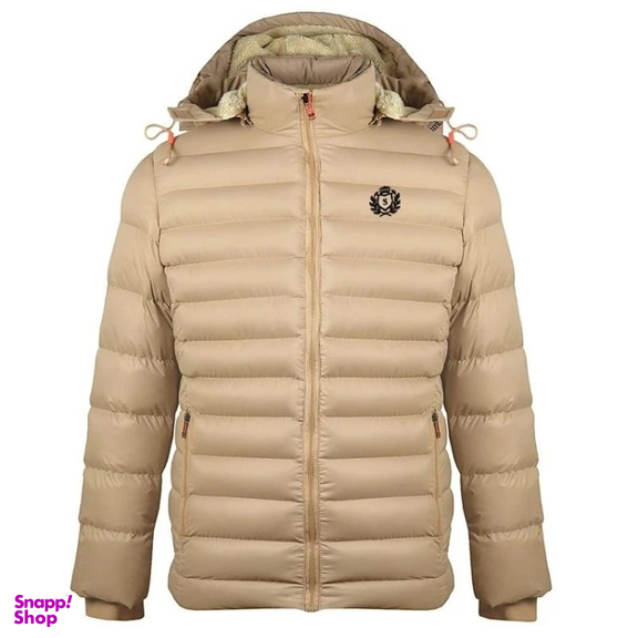 کاپشن مردانه سارزی طرح کلمبیا لوگو مشکی رنگ کرم