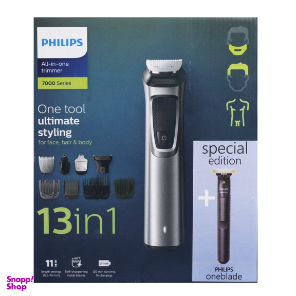 ماشین اصلاح موی سر و صورت فیلیپس مدل 7000 به همراه ماشین اصلاح وان بلید