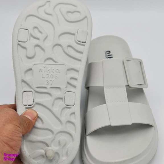 صندل زنانه نیکتا مدل سگک دار کد 503 رنگ خاکستری