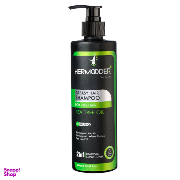 شامپو مو بدون سولفات هرمودر مدل TEA TREE OIL حجم 400 میلی لیتر
