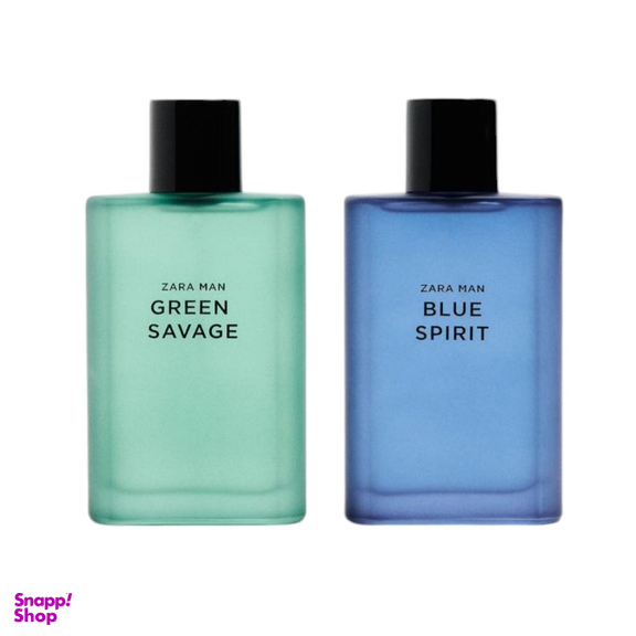 ادوتویلت مردانه زارا مدل Blue Spirit & Green Savage مجموعه 2 عددی