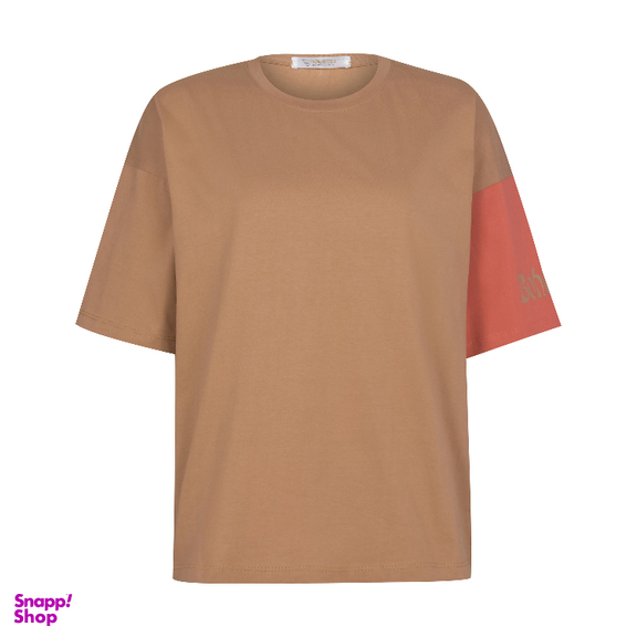 ست تیشرت و شلوارک زنانه لوینت کد 6341 رنگ کرم گلبهی