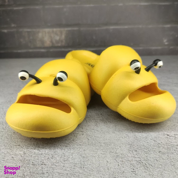 دمپایی دخترانه پاپا مدل حلزونی رنگ زرد