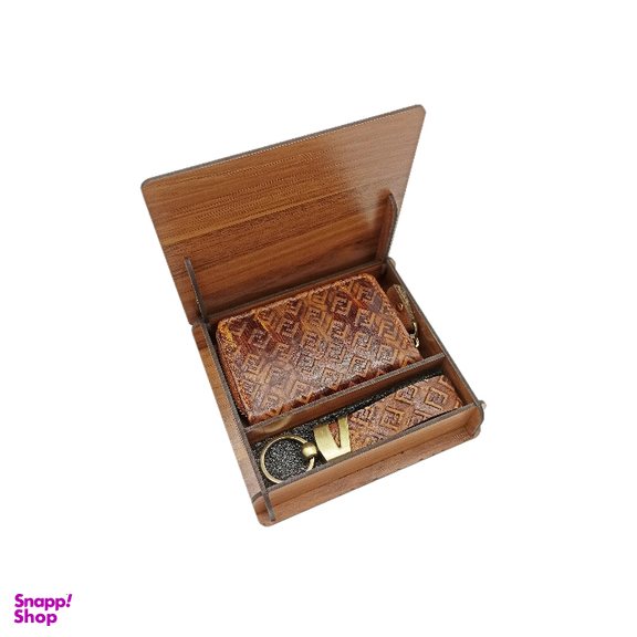 ست هدیه چرم دو تکه طرح فندی کد L_1008