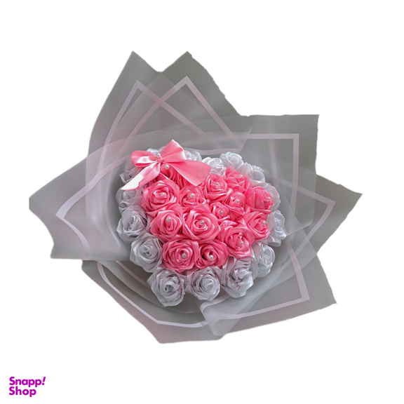 دسته گل مصنوعی مدل رز رنگ سرمه ای و کرم