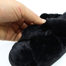 دمپایی روفرشی پولیشی زنانه نیکتا مدل ضربدری رنگ مشکی