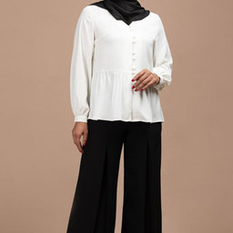 شومیز زنانه برنس مدل شکوفا رنگ سفید