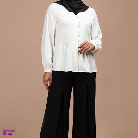 شومیز زنانه برنس مدل شکوفا رنگ سفید