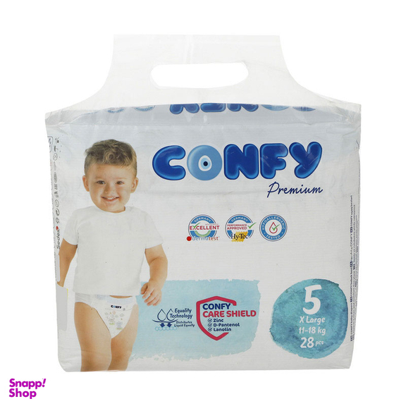 پوشک کودک کانفی (Confy) سایز 5 مدل Premium بسته 28 عددی