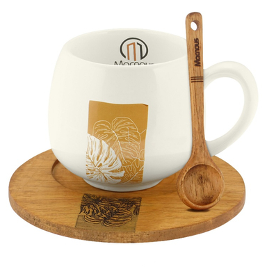 ست ماگ مکنوس کد 1008 همراه با قاشق و زیر لیوانی