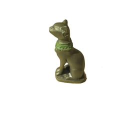 مجسمه گربه مصری کد Cat1 رنگ سبز زیتونی