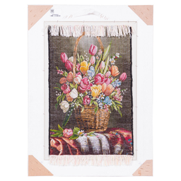 تابلو فرش دستباف سی پرشیا مدل گل در سبد حصیری کد 903806