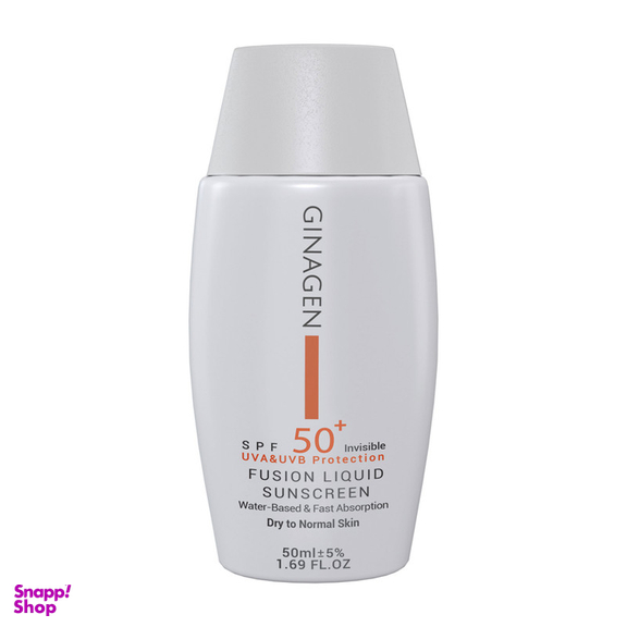 کرم ضد آفتاب بدون رنگ ژیناژن SPF 50 مدل Fusion Liquid  مناسب پوست های خشک و معمولی حجم 50 میلی لیتر