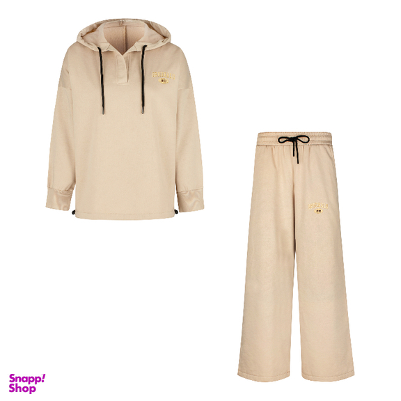 ست هودی و شلوار زنانه لوینت مدل اورجینال کد 6366 رنگ کرم روشن