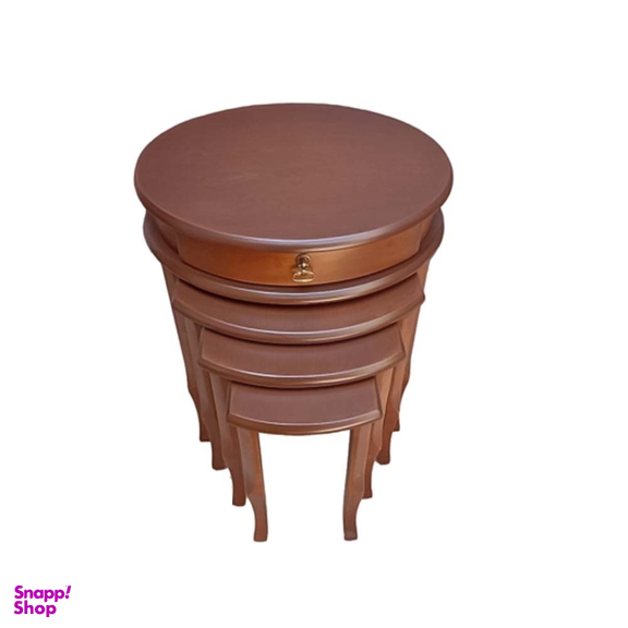 میز عسلی مدل ترمه مجموعه 4 عددی