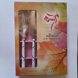 سرویس کارد و چنگال میوه خوری 12 پارچه وینکس مدل ماربل کد M22