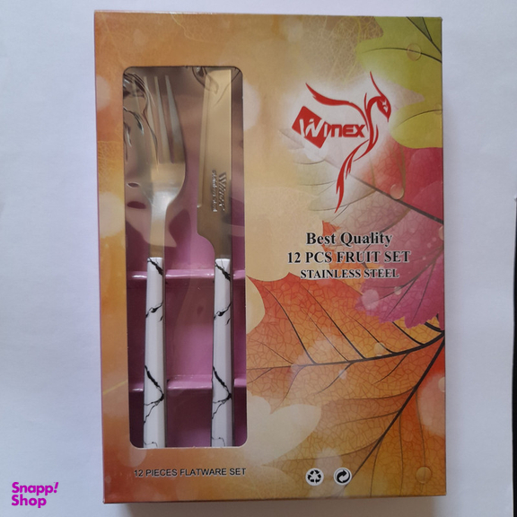 سرویس کارد و چنگال میوه خوری 12 پارچه وینکس مدل ماربل کد M22