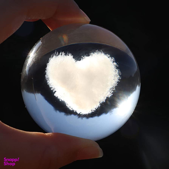 چراغ خواب مدل گوی کریستال طرح قلب عاشقانه