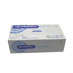 دستکش یک بار مصرف لاتکس حریر مدل OP-PERFECT سایز اسمال بسته 100 عددی