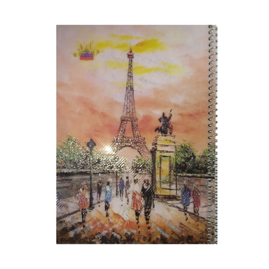 دفتر زبان 50 برگ شمس مدل 4 خط طرح ایفل