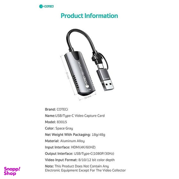 مبدل USB و Type-C به HDMI کوتتسی کد 83015