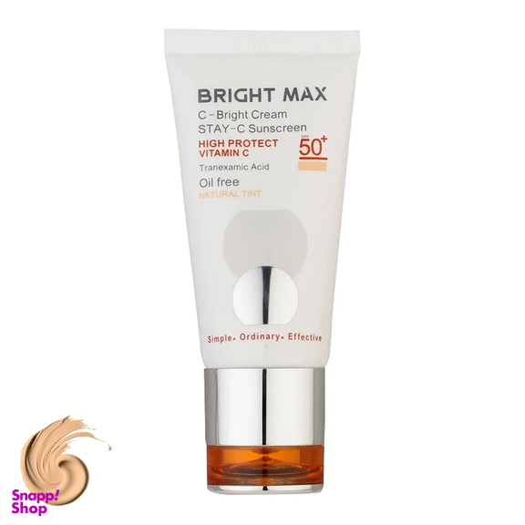 کرم ضد آفتاب رنگی برایت مکس SPF 50 مدل C-B ‌مناسب انواع پوست حجم 50 میلی‌لیتر