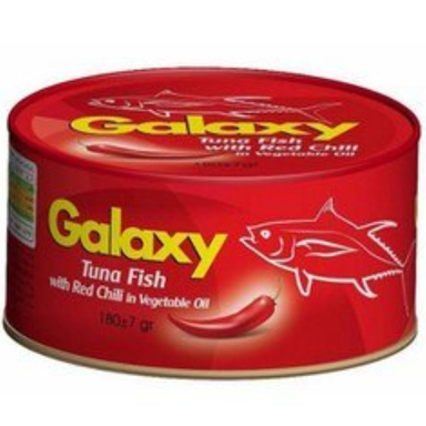 کنسرو ماهی تون در روغن گیاهی با طعم فلفل گالکسی وزن 180 گرم