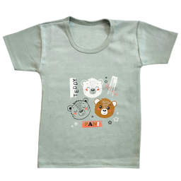 ست تیشرت و شلوارک نوزادی مدل خرس کد 3941 رنگ سبز