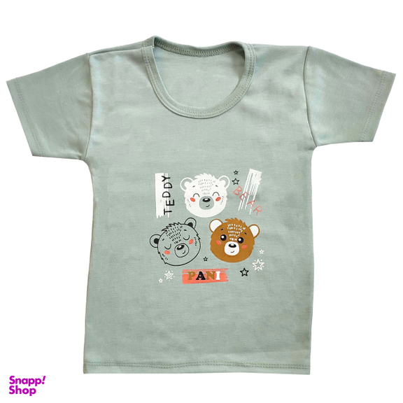 ست تیشرت و شلوارک نوزادی مدل خرس کد 3941 رنگ سبز