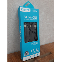کابل تبدیل USB به microUSB  / لایتنینگ  / USB-C کاجیتل مدل 3in1 طول 1.2 متر