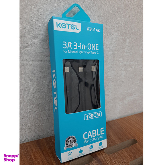 کابل تبدیل USB به microUSB  / لایتنینگ  / USB-C کاجیتل مدل 3in1 طول 1.2 متر