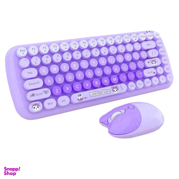 کیبورد و ماوس بی سیم مافی مدل candy fashion multicolor