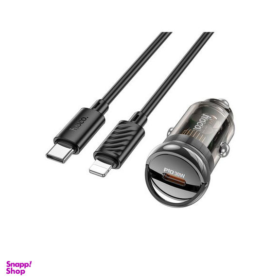 شارژر فندکی 30 وات هوکو مدل Z53 به همراه کابل تبدیل لایتنینگ