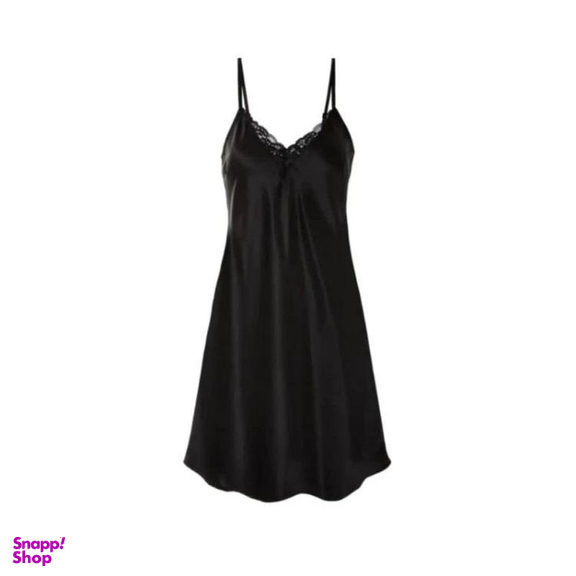 لباس خواب زنانه اسمارا مدل ساتن ابریشم کد 376 رنگ مشکی