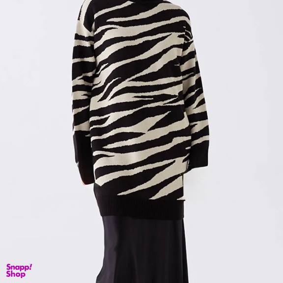 پلیور یقه ایستاده زنانه ال سی وایکیکی مدل tork578 رنگ مشکی