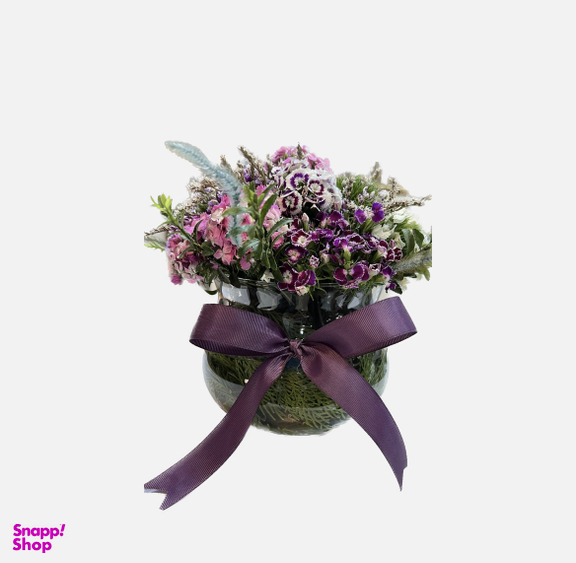گلدان گل شیشه‌ ای مدل هرمی